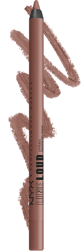 NYX Line Loud Lip Pencil w odcieniu nude, wodoodporna, matowa, z widoczną kreską koloru.
