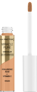 Max Factor Miracle Pure beżowy korektor nawilżający z kwasem hialuronowym i witaminą C, z aplikatorem.