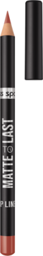 Czarna kredka do ust Miss Sporty Matte To Last 310 Peony, z brązowym końcem, obok zdjęta skuwka.