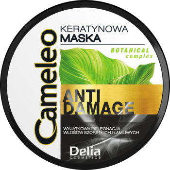 DELIA COSMETICS CAMELEO Anti Damage ,maska do włosów szorstkich i łamliwych, keratynowa,góra