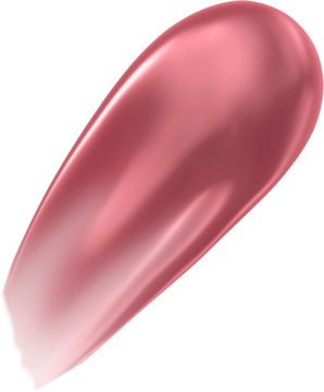 Lśniący swatch błyszczyka Max Factor 2000 Calorie Lip Glaze Floral Cream, w kremowym odcieniu różu na czarnym tle.