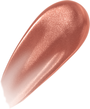 Max Factor 2000 Calorie Lip Glaze Nectar Punch, próbka błyszczyka o lustrzanym, perłowym brzoskwiniowym odcieniu.
