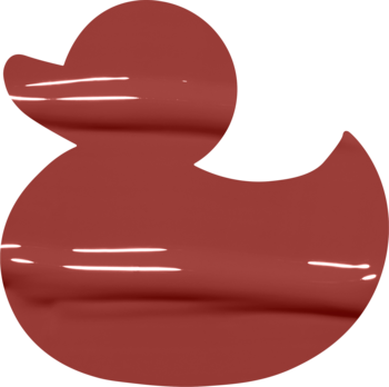 Błyszczyk powiększający usta NYX Duck Plump Brick of Time, ciemnoczerwony, z połyskiem, w kształcie kaczki.