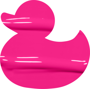 NYX Duck Plump Bubblegum Bea: błyszcząca, fuksjowa kaczka symbolizująca serię powiększającą usta.