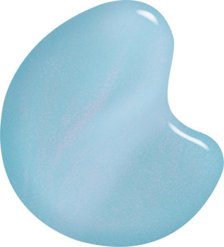 Sally Hansen Insta-Dri Glos-Sea: lśniący, jasnoniebieski lakier z drobinkami, o kształcie kropli.
