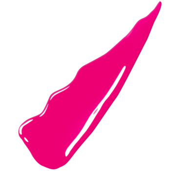 Fuksjowy swatch Maybelline Super Stay Vinyl Ink na czarnym tle, błyszczące winylowe wykończenie.
