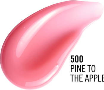 Zbliżenie różowej próbki błyszczyka Thrill Seeker Glassy Gloss, uwydatniające jego szklany, intensywny połysk.