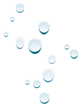 Abstrakcyjna grafika: półprzezroczyste krople wody i jasne linie na czarnym tle, dla nawilżającej mgiełki.