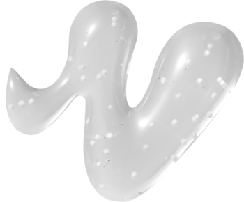 Serum na przebarwienia: wizualizacja gęstej, perłowej tekstury z rozświetlającymi drobinkami, tworzącej płynny kształt.