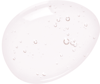 Normalizujący tonik Skin 1004, przezroczysta, błyszcząca kropla z pęcherzykami powietrza, widok z góry.