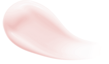 Jasnoróżowa smuga kremu do twarzy o żelowej konsystencji, zmniejszającego pory, na białym tle, widok z bliska.