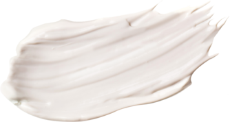 Duże zbliżenie na gęstą, białą smużkę odżywczego kremu do twarzy Skin1004 z probiotykami.