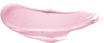 Jasnoróżowa, kremowa smuga maski z glinką do twarzy, widoczna tekstura i delikatny połysk.