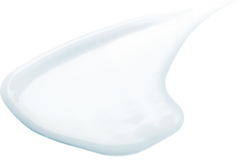 Zbliżenie na gładką, białą kroplę Skin1004 Hyalu-Cica Sun Serum, ukazującą lekką, kremową konsystencję.