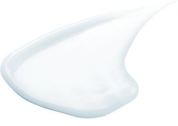 Biała, lśniąca smuga kremu przeciwsłonecznego Skin1004 Hyalu-Cica Water-Fit Sun Serum, pokazująca jego lekką formułę.