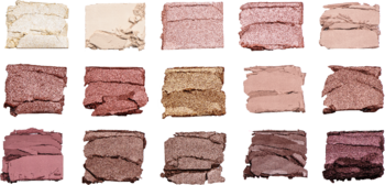 Paleta cieni do powiek Reloaded Iconic 3.0: zbliżenie na rzędy ciepłych, neutralnych cieni do powiek.
