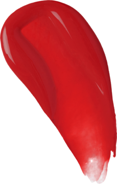 Błyszcząca, soczysta smuga czerwonej pomadki Revolution Pout Tint Sizzlin Red, idealna na usta.