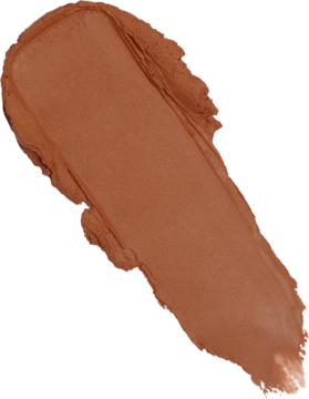 Swatch pomadki Revolution Lip Allure Soft Satin Lipstick Divine Brown, brąz z satynowym wykończeniem.