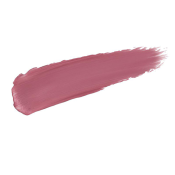 Pojedyncza smuga półmatowej, długotrwałej pomadki w płynie IsaDora Velvet Comfort nr 56 Mauve Pink na białym tle.