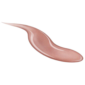 IsaDora Glossy Lip Treat 54 Ginger Glaze: Błyszcząca beżowo-różowa smuga błyszczyka z połyskiem na białym tle.