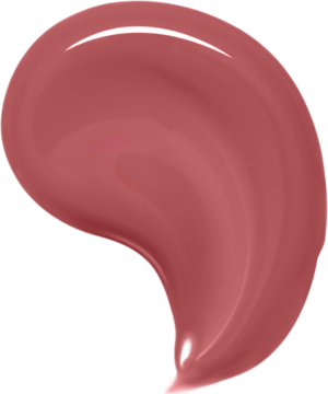 Różowy, błyszczący swatch nawilżającej szminki Bourjois Fabuleux Ink, gładki, zakrzywiony ślad.