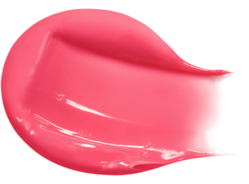 Błyszcząca smuga różowego balsamu Rom&nd Glasting Melting Balm Lovey Pink, ukazująca gładką teksturę.