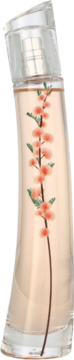 Kenzo Flower Ikebana Mimosa, perfumy w smukłej, szklanej butelce z nadrukiem kwitnącej gałązki pomarańczowej mimozy.