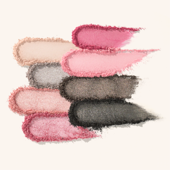 Catrice The Soft Peony: 8 mocno napigmentowanych, pudrowych swatches cieni. Róż, beż, szarość. Mat i połysk.