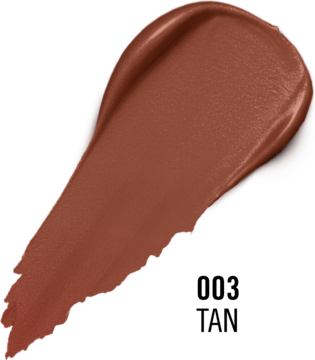 Smuga kremowego bronzera Rimmel London Multi-Tasker w kolorze opalenizny, z delikatnym połyskiem, na czarnym tle.