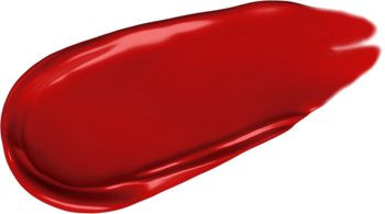 Czerwony, podłużny swatch matowej pomadki w płynie Miss Sporty Matte To Last 16h Red, widok z góry.