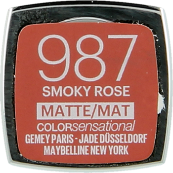 Górna część matowej szminki Maybelline New York Color Sensational, odcień 987 Smoky Rose.