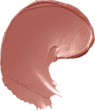 Rozmazana próbka matowej pomadki Rouge Velvet w odcieniu Peach Tatin, kremowa tekstura na białym tle.