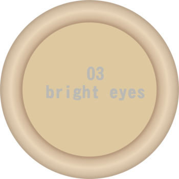 Okrągły kompakt Alterra Korektor nr 03 Bright Eyes, w jasnobeżowym odcieniu, z nazwą na środku.