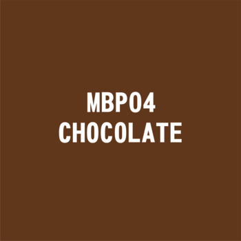 Kwadratowa próbka koloru MBP04 Chocolate, intensywny ciemnobrązowy odcień do mechanicznego ołówka do brwi.