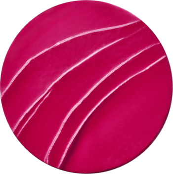 Tekstura matowej pomadki Bourjois Rouge Edition Velvet: okrągła plama intensywnego różu z jasnymi smugami.