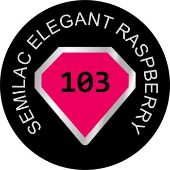 Logo Semilac 103 Elegant Raspberry, lakier hybrydowy. Srebrny diament, intensywny malinowy róż, numer 103.