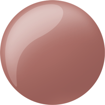 Rimmel Super Gel R&B Rose, zbliżenie na dużą, lśniącą kroplę żelowego lakieru do paznokci w kolorze różowego beżu.