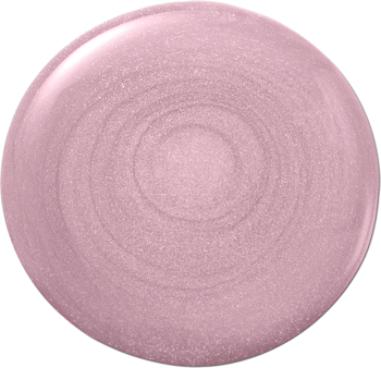 Bourjois Fabuleux Gloss, próbka jasnoróżowego, kremowego błyszczyka z perłowym połyskiem, okrągła, z zawirowaniami.