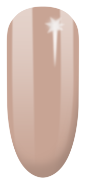 Pionowa smuga ciepłego beżowego lakieru klasycznego z odżywką, z błyszczącym wykończeniem i lśniącą iskrą.