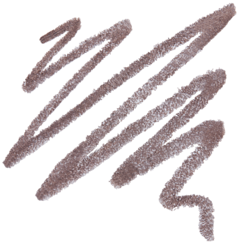 Próbka brązowej kredki do brwi Express Brow Shaping Pencil: gruba, falista linia z naturalnym, proszkowym wykończeniem na czerni.
