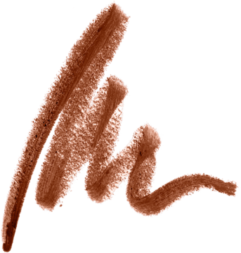 Zbliżenie na próbkę kremowej konturówki Max Factor Colour Elixir 5 Brown n Nude, brązowo-czerwona smuga.