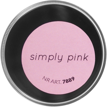 Neess Akrylożel Simply Pink, okrągły czarny słoiczek z różową etykietą i numerem artykułu, widok z góry.