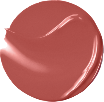Bourjois Healthy Mix Clean Lip Sorbet, zbliżenie na lśniący swatch pomadki w odcieniu ciepłej terakoty.