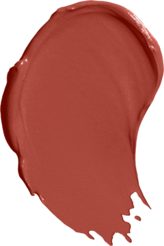 Rozmazany swatch matowego kremu do ust Smooth Whip w odcieniu ciepłego rdzawego brązu, z kremową teksturą.